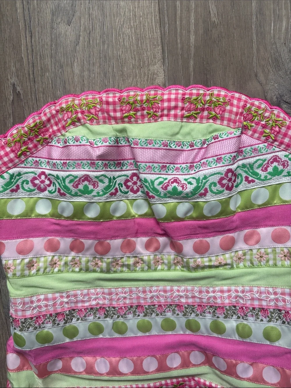 Lilly Pulitzer vintage Striped Strapless Summer Dress in Pink & Lime - Picture 3 of 5